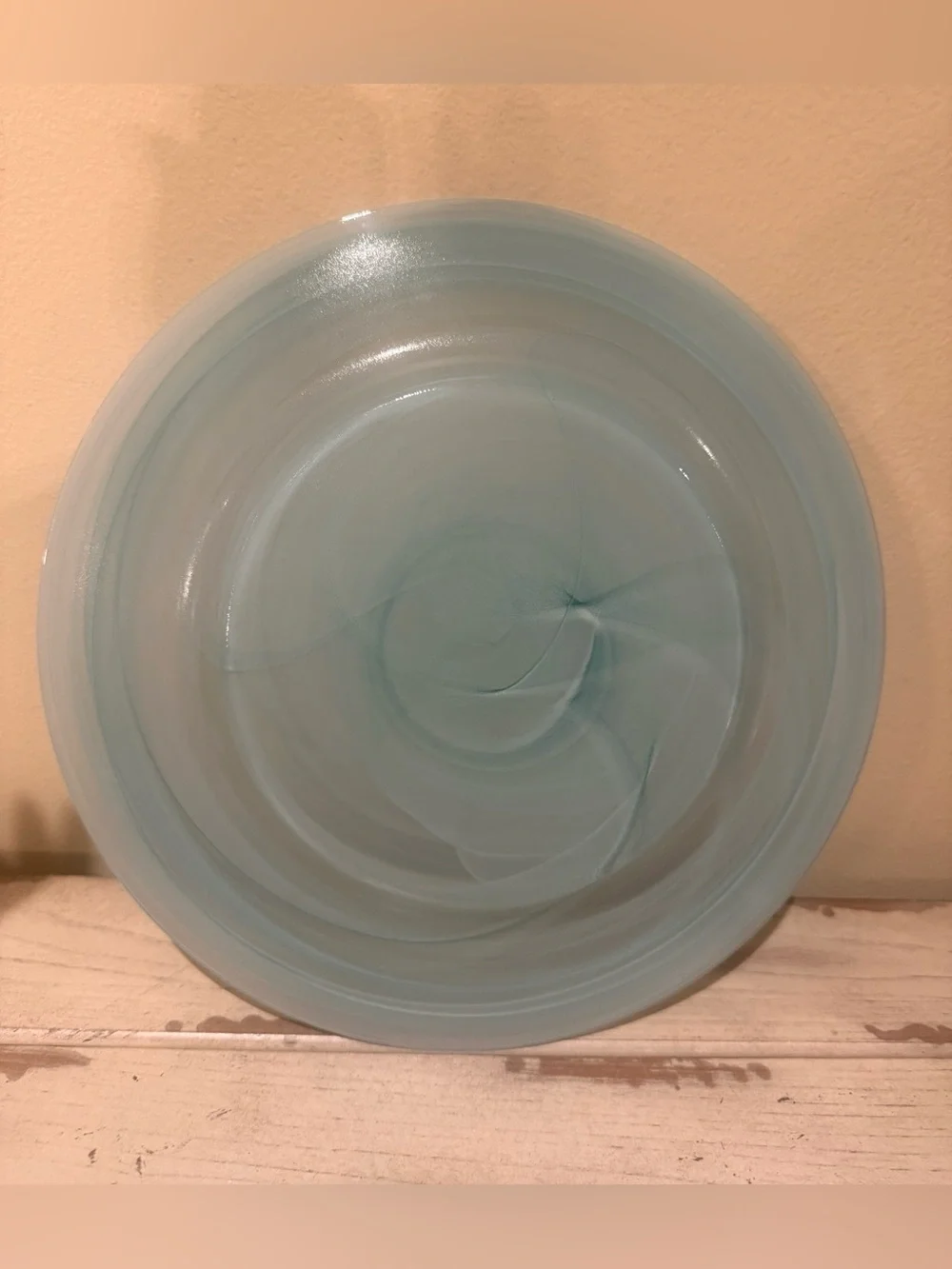 Pier 1 Imports Light Blue Swirl Alabaster Glass Dinner Plate Replacement